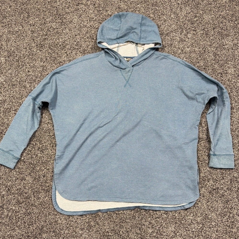 The North Face Hoodie Womens M Blue Oversized Pullover Sweatshirt Gorpcore Cozy